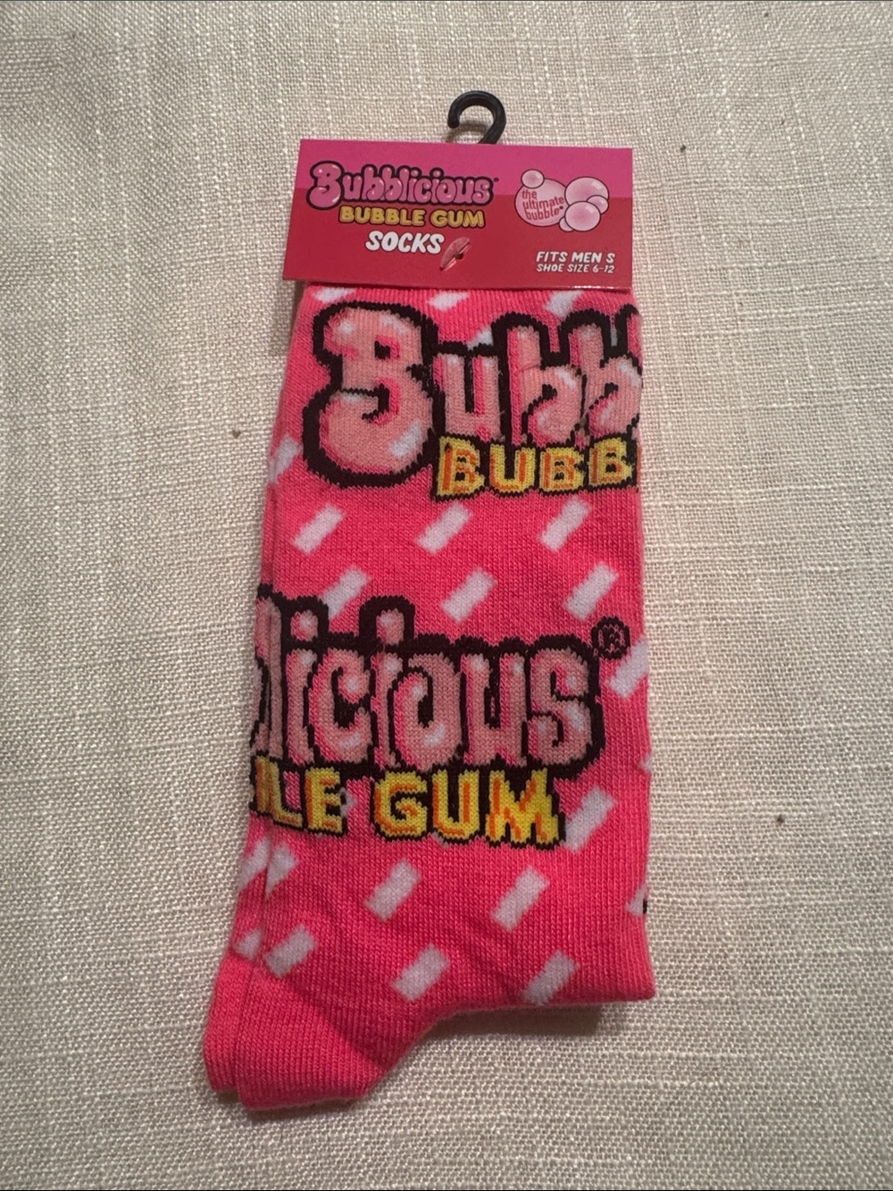 Pink Bubble Gum Crew Socks - Fun Graphic Hosiery